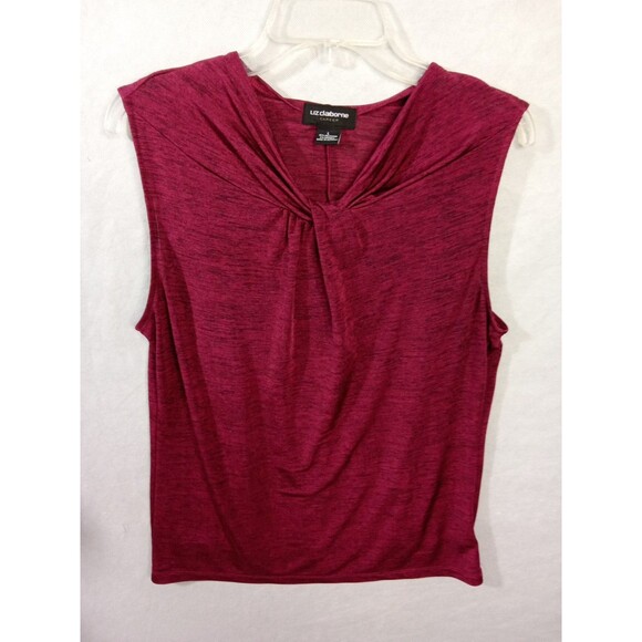 liz claiborne career top large Burgundy Sleeveless lined - Picture 5 of 8